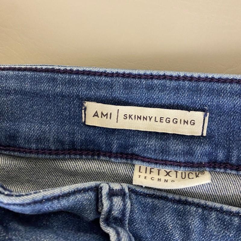 NYDJ Ami Skinny Legging Jeans Size 16 Blue W/ Butterfly Detail Denim Medium Wash