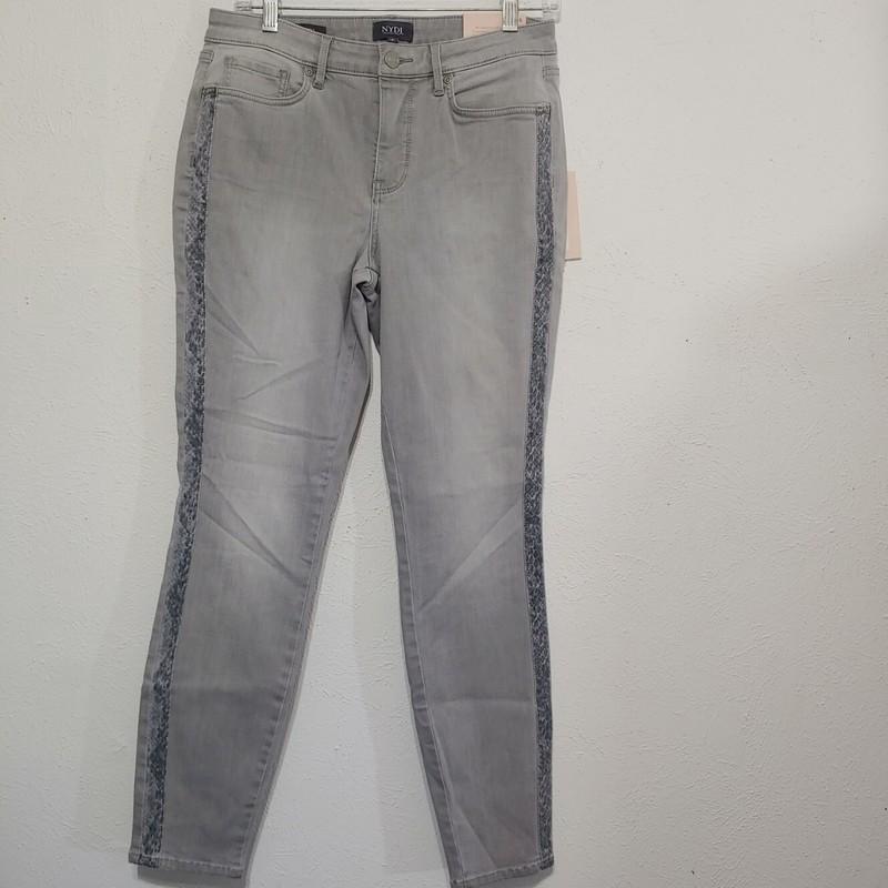 NYDJ Ami Skinny Stretch Jeans Snake Skin Panel Size 6