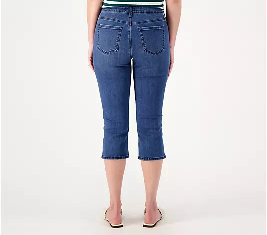 NYDJ Curves 360 Slim Straight Capri Jeans- Caliente-Calliente-Reg 4 A617248 NEW