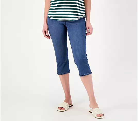 NYDJ Curves 360 Slim Straight Capri Jeans- Caliente-Calliente-Reg 4 A617248 NEW