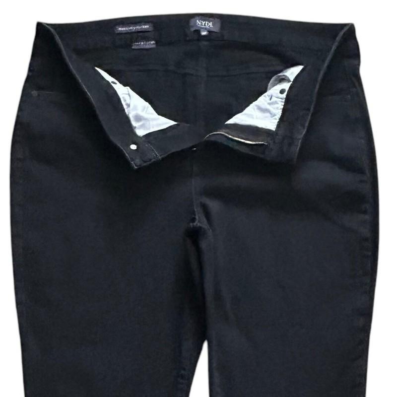 NYDJ Jeans 16P Black Marilyn Straight Stretch Embellished Slimming Shaping Denim