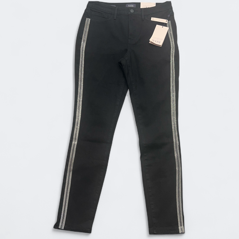 NYDJ Jeans Womens 6 Black Rinse Ami Skinny Tuxedo Side Stripe Stretch Lift Tuck
