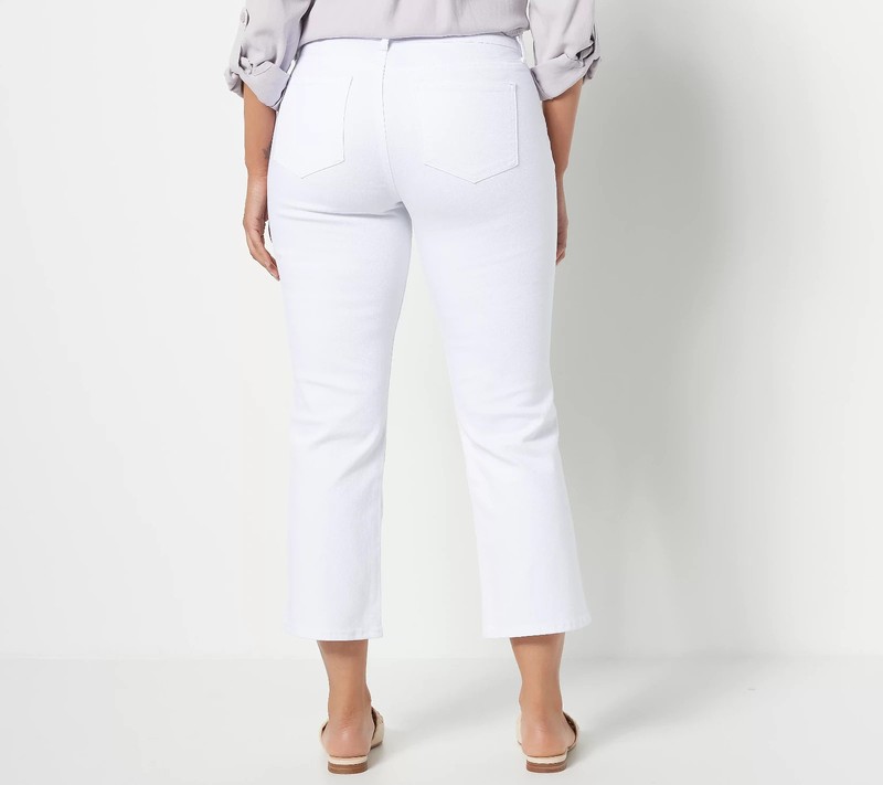 NYDJ Marilyn Straight Crop Jeans In Cool Embrace Optic White Petite 8 A489394