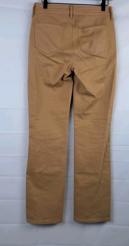 NYDJ Marilyn Straight Leg Jeans Womens Size-4 Tan Camel Stretch Denim Mid Rise