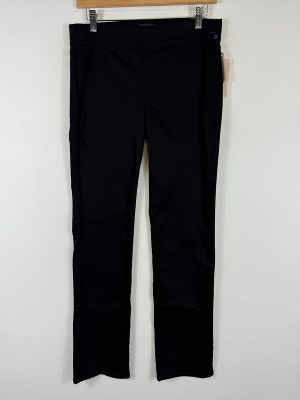 NYDJ Not Your Daughter's Black Pull On Straight Jeans Women's Size 4 Petite NEW