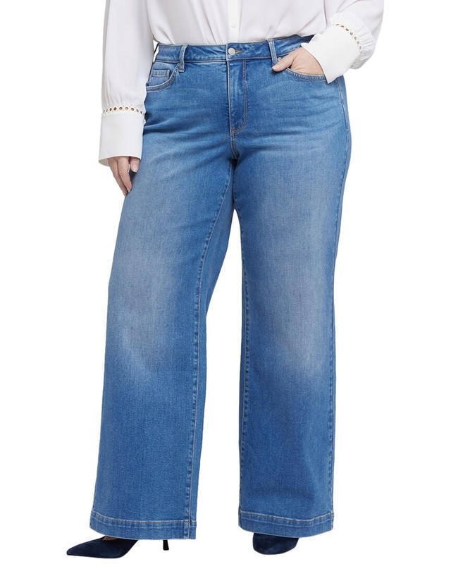 Nydj Plus Teresa Water Canyon Wide Leg Jean Women's 16W
