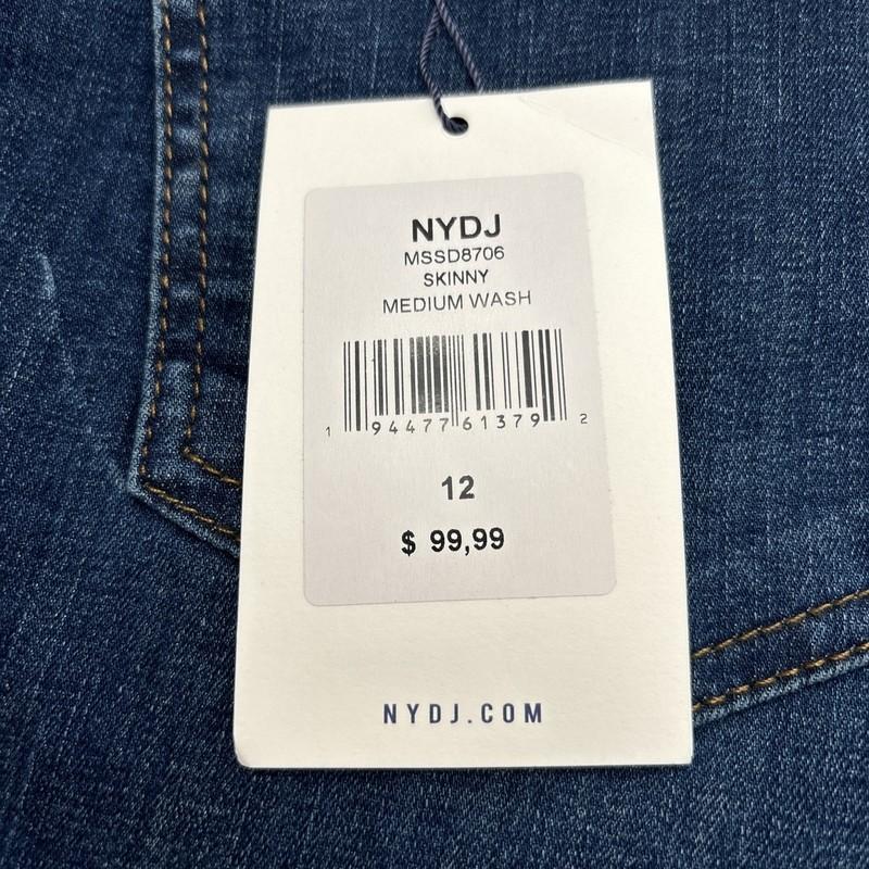 NYDJ Women's Figure Flattering Skinny Fit Stretch Blue Jean Stretch Size 12 New