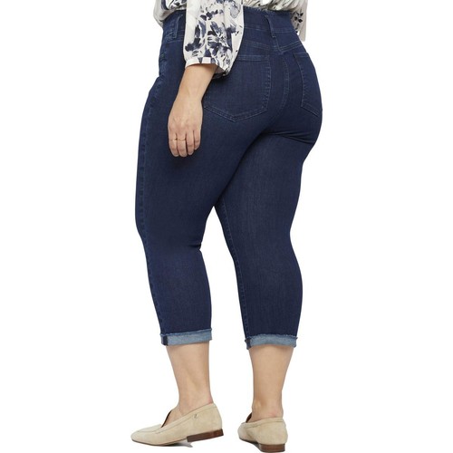 NYDJ Womens Chloe Blue Stretch Denim Capri Jeans Plus 26W BHFO 4857