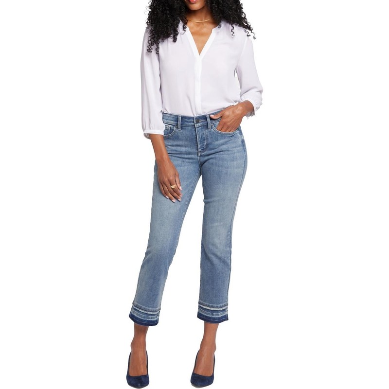 NYDJ Womens Marilyn Raw Hem Denim Straight Leg Jeans BHFO 2494