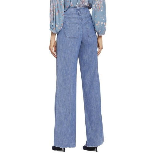 NYDJ Womens Teresa Blue Tummy Slimming Denim Wide Leg Jeans 0T Tall BHFO 2871