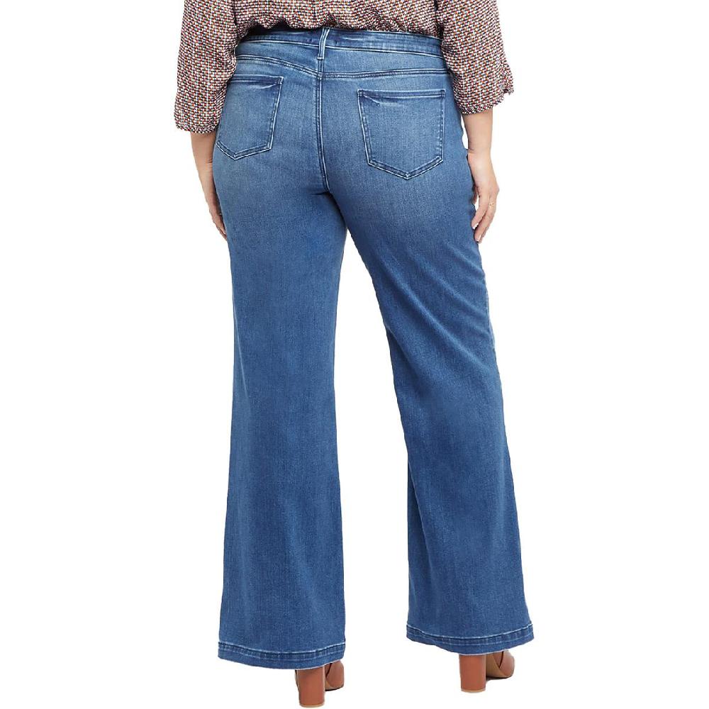 NYDJ Womens Teresa High Rise Denim Wide Leg Jeans Plus BHFO 3177