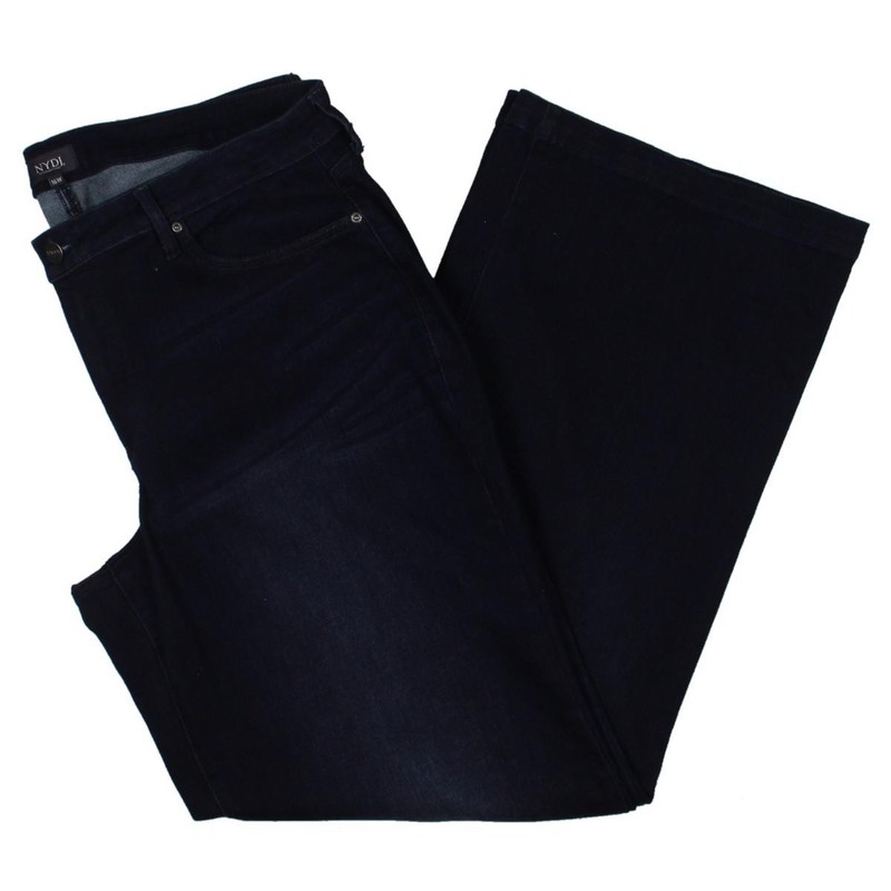 NYDJ Womens Teresa High Rise Denim Wide Leg Jeans Plus BHFO 3177