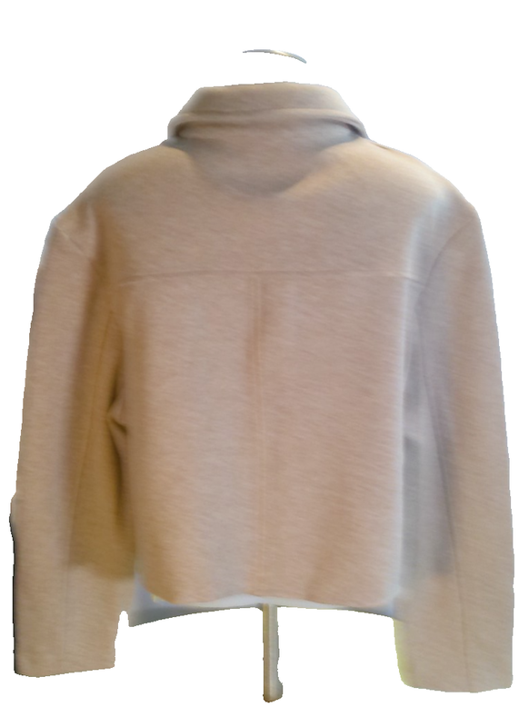 OGL CashSoft Beige Full Zip Cropped Jacket Womens Size L Collared
