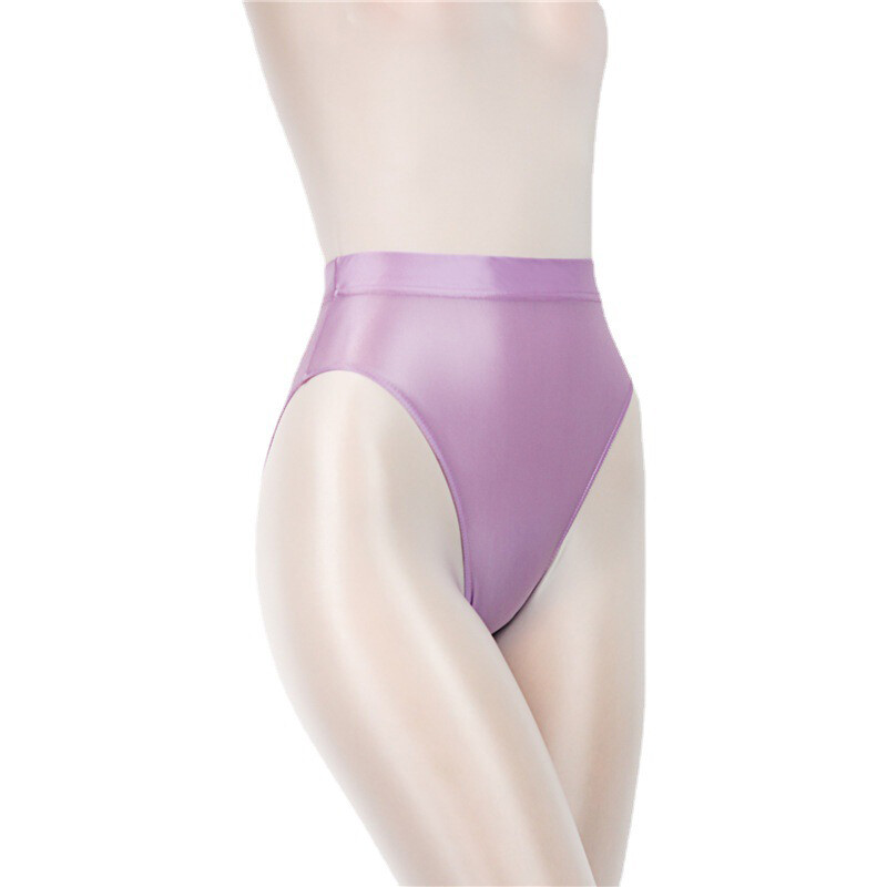 Oil Shiny Panties Underwear Glossy Solid High Waist Brief Knickers Underpants↷