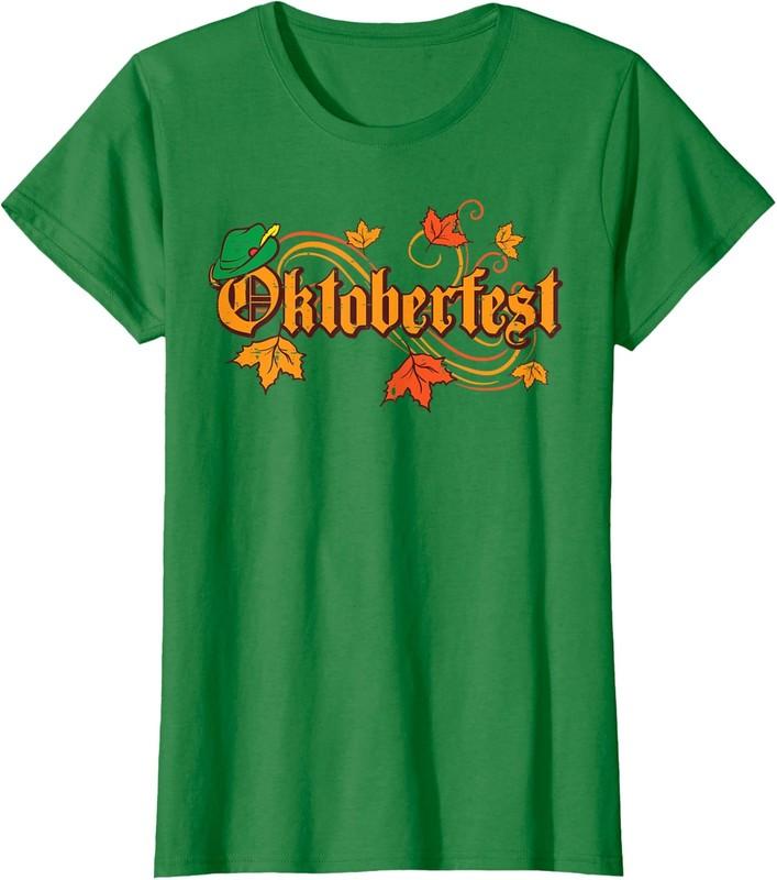 Oktoberfest Maple Leaves Vintage Fall Autumn Cool Ladies' Crewneck T-Shirt