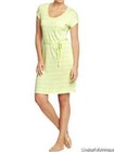 OLD NAVY By Gap ~ New NWT Medium ~ Lime Stripe BELTED Tie RAYON JERSEY Dress