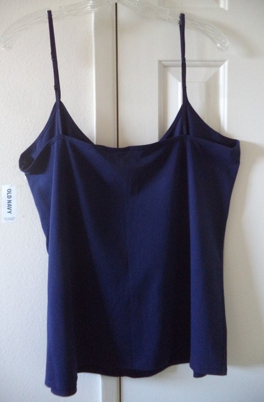 Old Navy Fitted Cotton Dark Blue Navy Tank Top Cami 2XL 18 20 22 XXL 2X