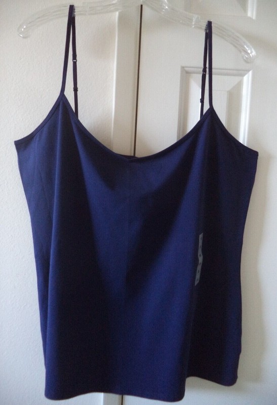 Old Navy Fitted Cotton Dark Blue Navy Tank Top Cami 2XL 18 20 22 XXL 2X