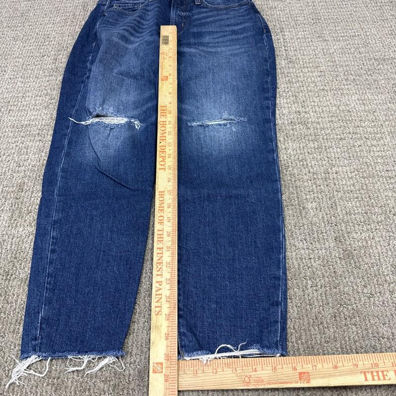 Old Navy Jeans OG Straight High Rise Blue Distressed Pockets Women’s 6 Petite