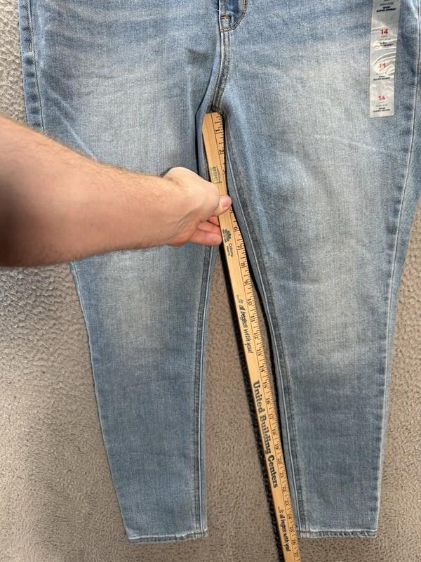Old Navy Jeans Womens 14 Short Blue Wow Super Skinny Stretch Distressed Preppy