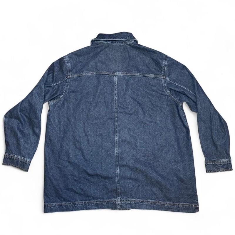 Old Navy Men’s XXL Tall Denim Barn Jacket 100% Cotton Blue Jean Coat Snap Front