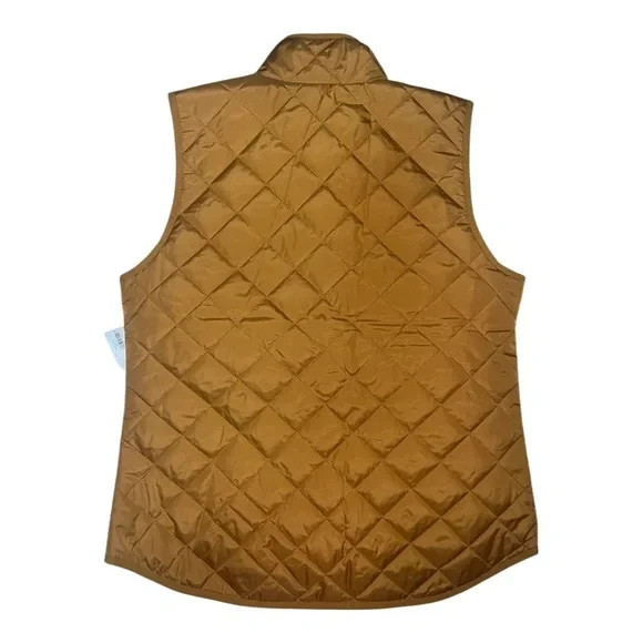 Old Navy Mustard Yellow Women's Quilted Puffer Vest Large NWT