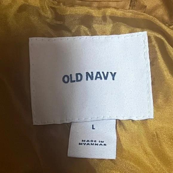 Old Navy Mustard Yellow Women's Quilted Puffer Vest Large NWT