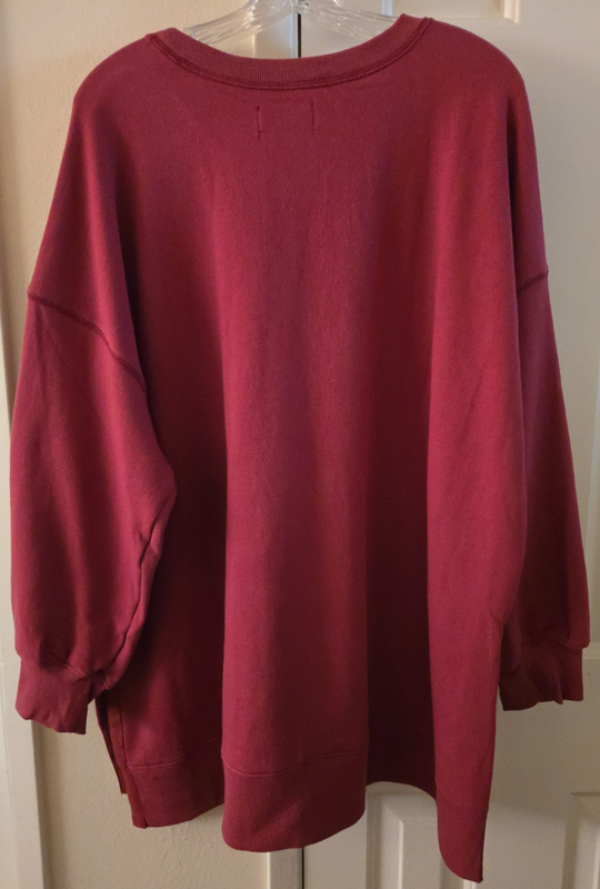 Old Navy Muted Cranberry Red Relaxed Tunic Fleece Sweatshirt 4XL 5X 28 30 32 4X