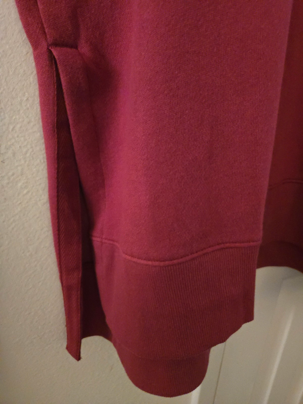 Old Navy Muted Cranberry Red Relaxed Tunic Fleece Sweatshirt 4XL 5X 28 30 32 4X