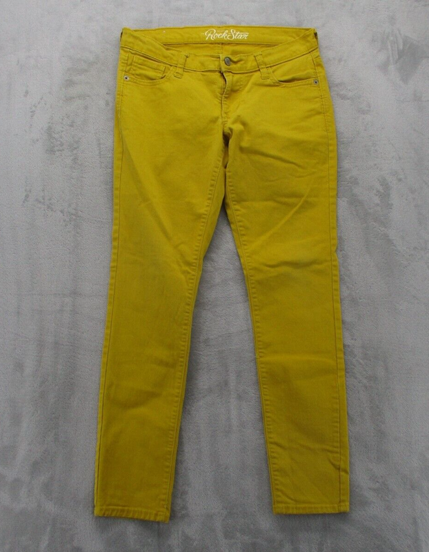 Old Navy The Rock Star Jeans Women's 8 Yellow Gold Color Denim Skinny Stretch