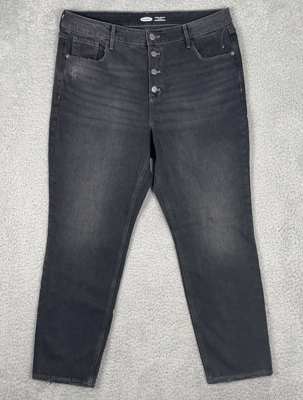 Old Navy Women's Jeans Power Slim High Rise Secret Slim Pockets Black 16