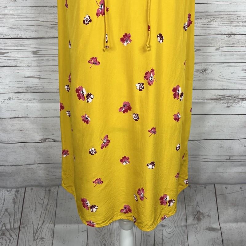 Old Navy Women's Shift Dress Size Medium Yellow Floral Sleeveless Above Knee