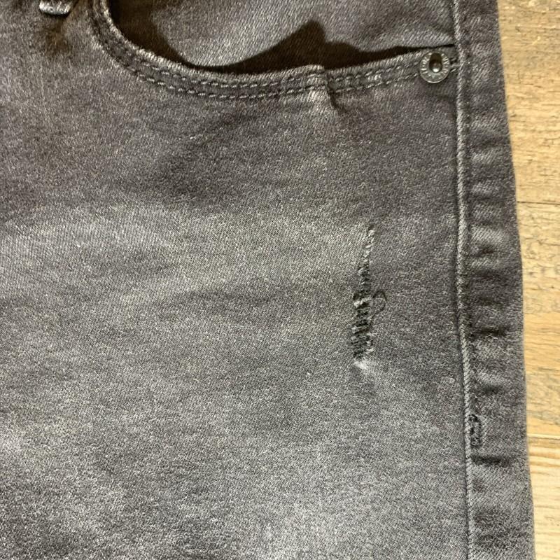 Old Navy Womens Jeans 12 Rockstar Super Skinny Ankle Black Distressed Stretch