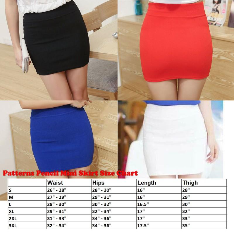 ON SALE Basic Mid Waist Pencil Bodycon Mini Skirt Pleated Stretch Office Dress
