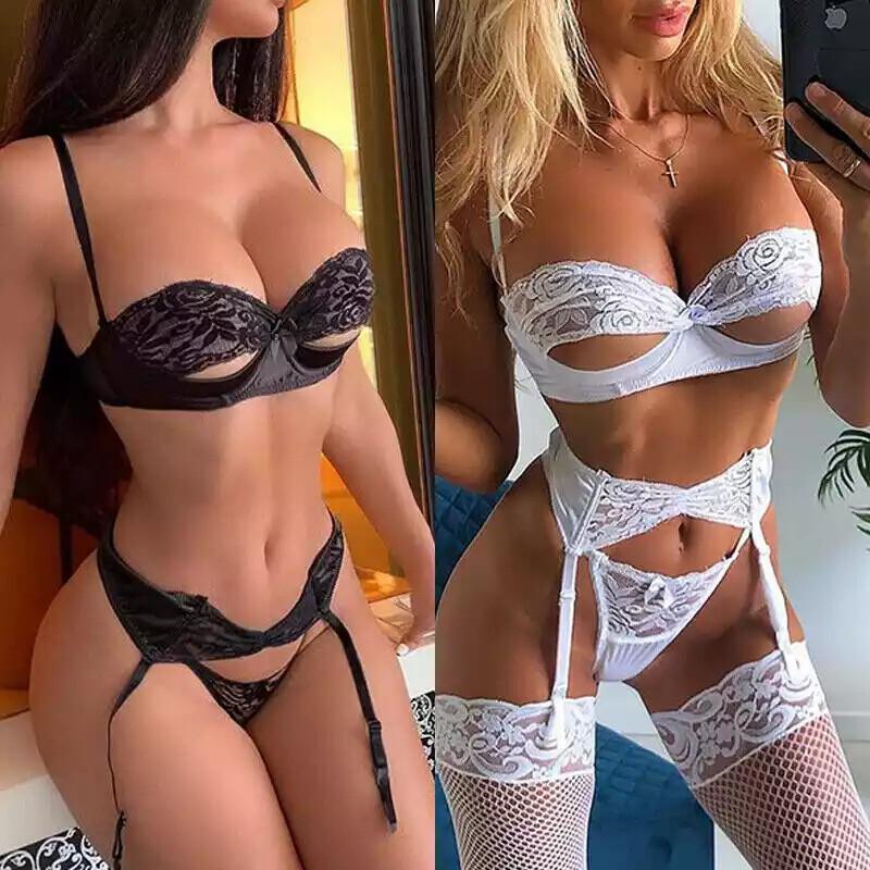 ON SALE Sexy Lingerie Pajamas Lace Underwear Babydoll Nightgown Bodysuit