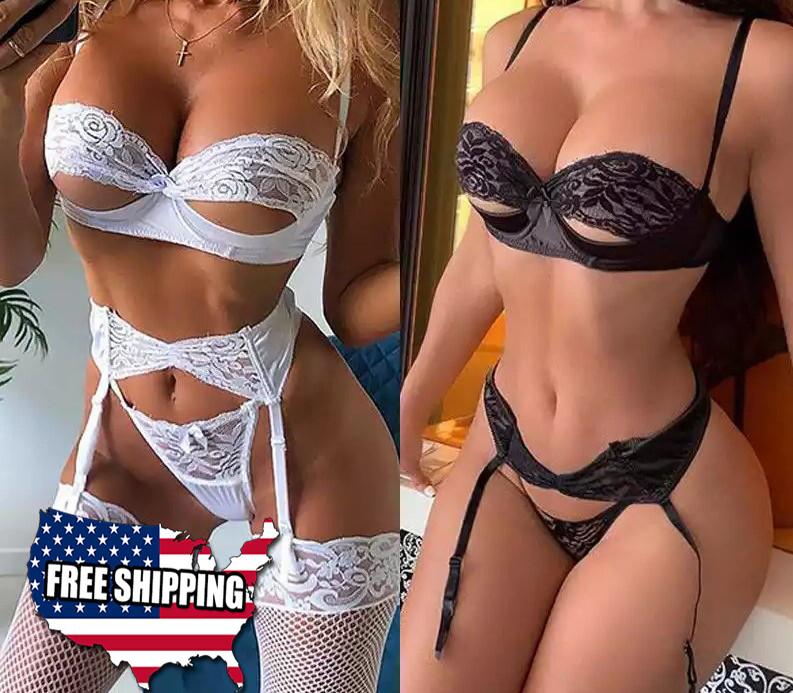 ON SALE Sexy Lingerie Pajamas Lace Underwear Babydoll Nightgown Bodysuit