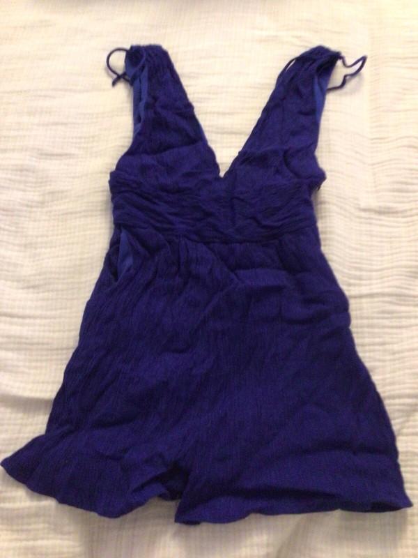 One Heart Clothing Los Angeles Womens Blue Short Romper Size Small S