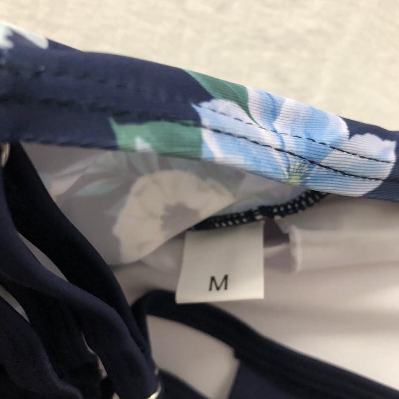 One Piece Swimsuit Women’s Size M Floral Blue Swim Dress Padded