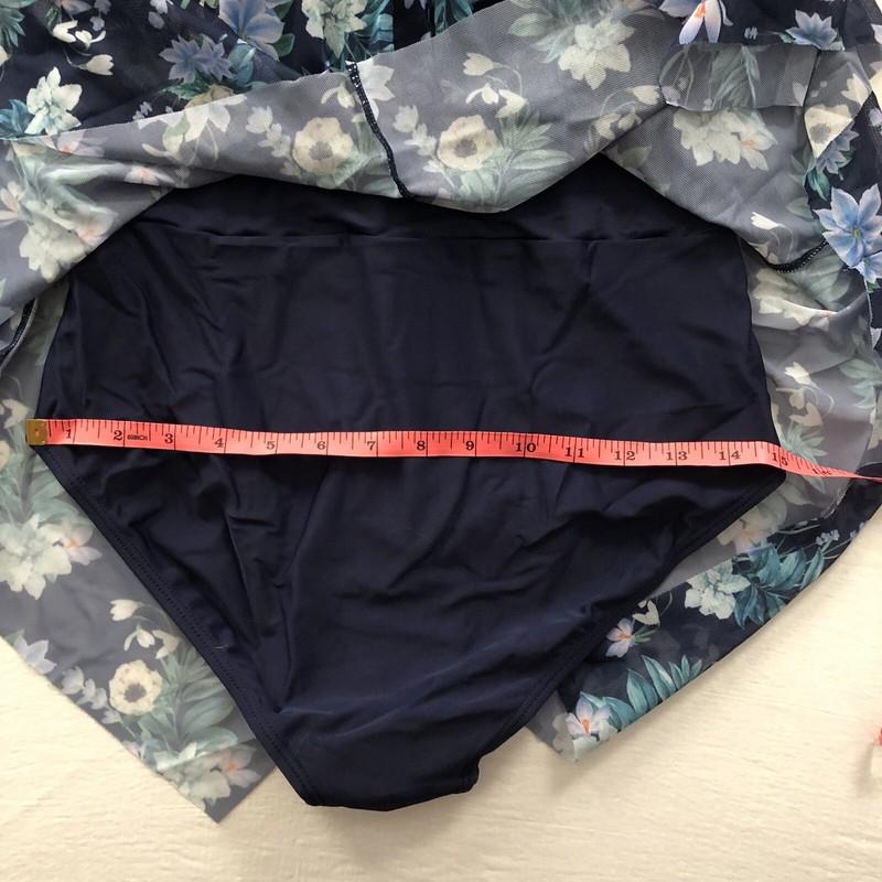 One Piece Swimsuit Women’s Size M Floral Blue Swim Dress Padded