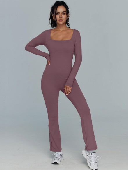 One Piece Wide Leg Jumpsuits For Women Long Sleeve Sexy Bodycon Casual (Medium)