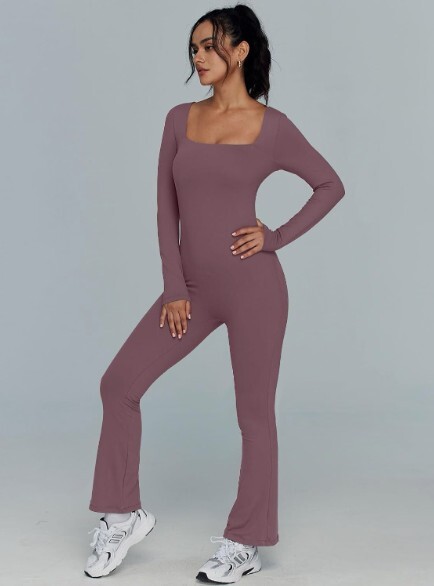 One Piece Wide Leg Jumpsuits For Women Long Sleeve Sexy Bodycon Casual (Medium)