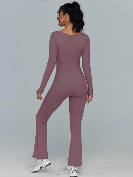 One Piece Wide Leg Jumpsuits For Women Long Sleeve Sexy Bodycon Casual (Medium)
