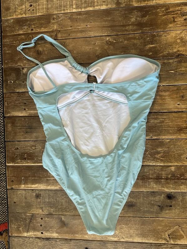 One Should Pool Blue One Piece Women’s L Swimsuit Mohope Cute Details NWOT