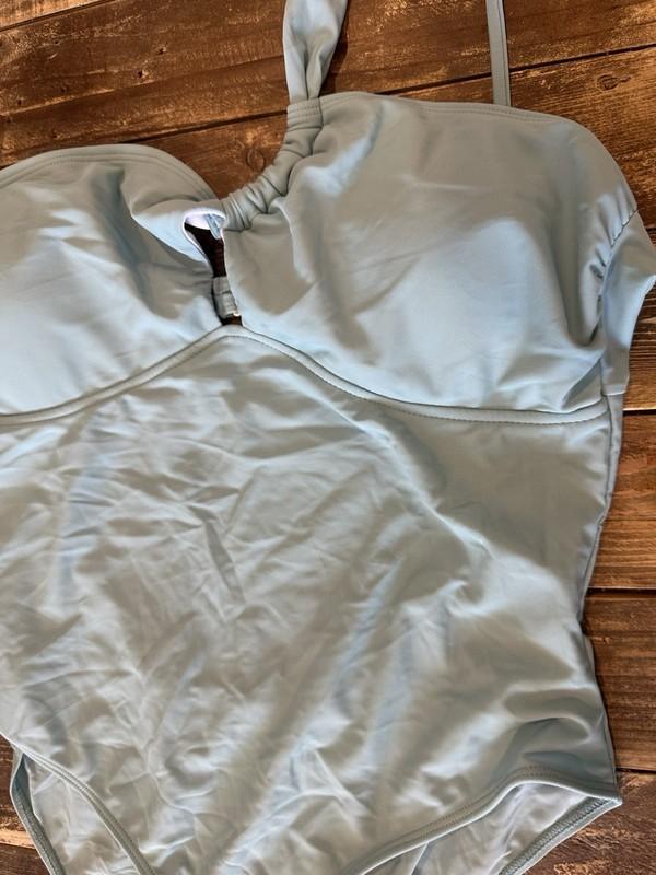 One Should Pool Blue One Piece Women’s L Swimsuit Mohope Cute Details NWOT