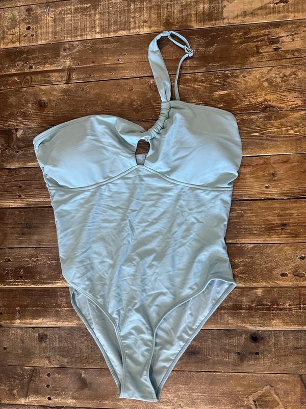 One Should Pool Blue One Piece Women’s L Swimsuit Mohope Cute Details NWOT