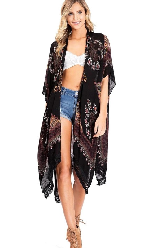 ONE SIZE Breezy Lane Women's Kimono Cardigan Summer Swimsuit Coverups Beach