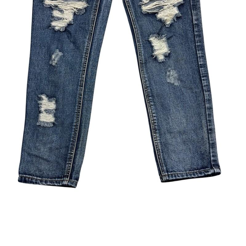 One Teaspoon Awesome Baggies Jeans Womens Size 28x28 Blue Distressed Relaxed