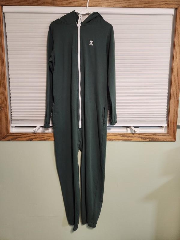 'Onepiece' Half Zip One Piece Hooded Jumpsuit- Unisex M