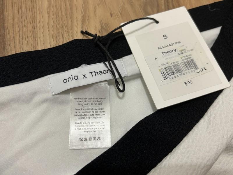 Onia X Theory Regina Bikini Bottom White/ Black Size Small - As Is