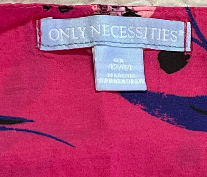 Only Necessities Maxi Dress V-Neck Pink Floral Print 100% Cotton 6X-5X Choose